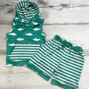 GREEN SHARK SHORT SET