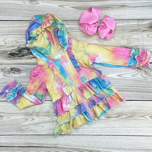 TIE DYE RUFFLE JACKET